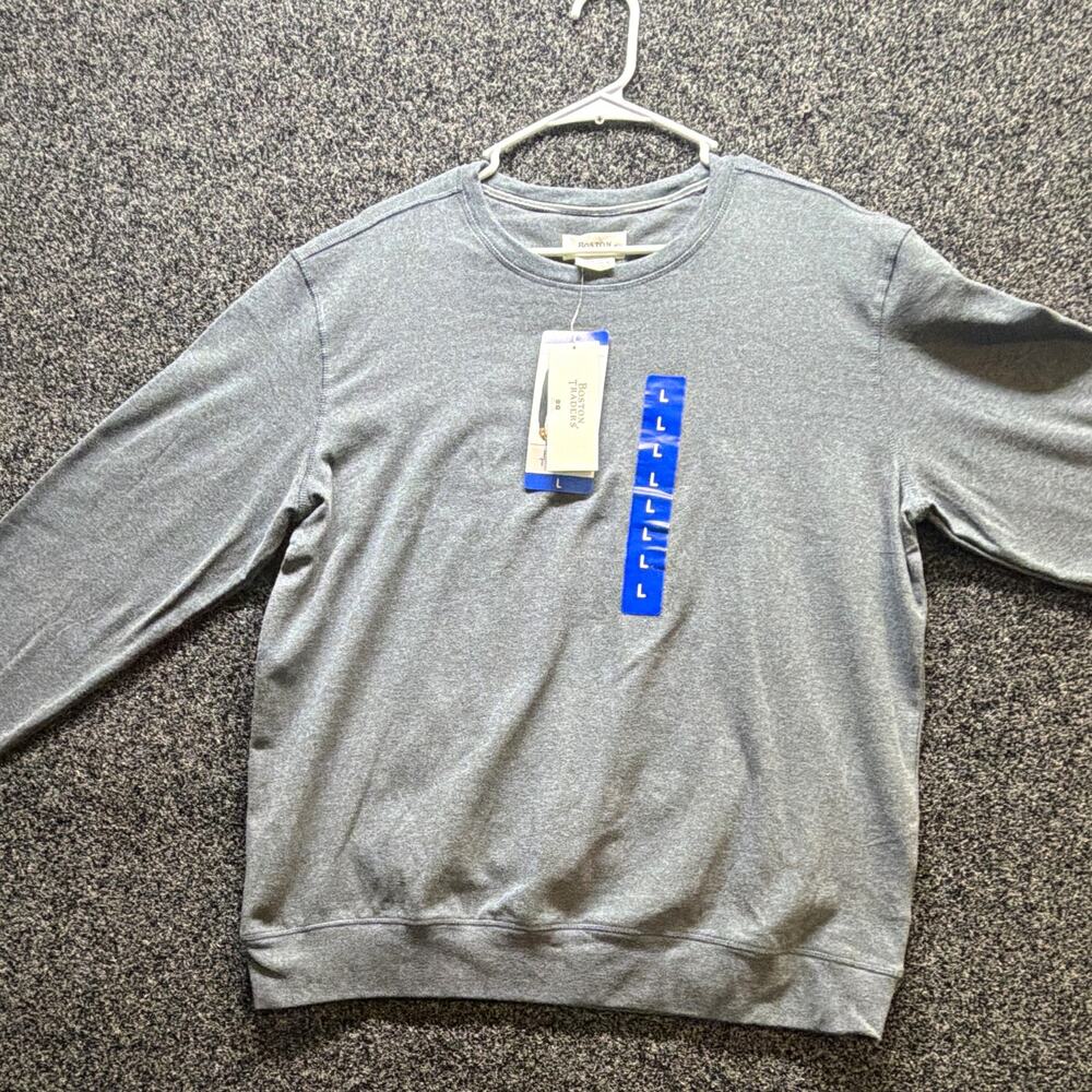Boston Traders Men's Blue Crew Neck Pullover Sweatshirt L Regular Solid MBCT469